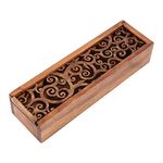 Yosoo Retro Wooden Pencil Box Multifunctional Organiser for Pens, Pencils, Jewellery 7.7 x 2.2 x 1.6 Inches (1#)