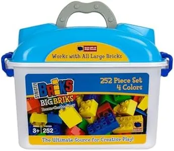 Strictly Briks Toy Building Blocks for Kids and Toddlers, Big Bricks Set with Large Pegs for Ages 3 and Up, 100% Compatible with All Major Brands, Red, Green, Blue, and Yellow, 252 Pieces