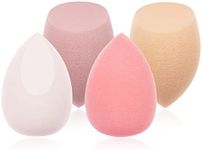 (Pink)4 Pcs Makeup Sponges Blender Set,Cosmetics Beauty Sponges with holder box for Foundation Blender,Powder,Liquid and Cream,Dry&Wet Use Makeup Egg Sponge makeup sponge