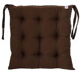 Heart Home Microfiber Square Chair Pad/Cushion for Office, Home or Car Sitting with Ties, 18 * 18 Inch (Brown), (Model: HS_37_HEARTH020841)