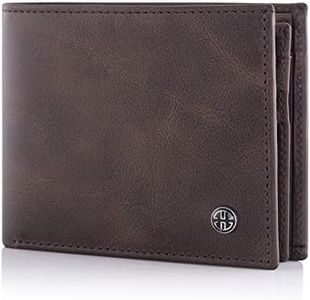 TRUSADOR Savona Classic Men's Wallets Leather Bifold with RFID Wallet for Men Gift Box, Brown, Classic