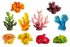 CNZ Artificial Coral Plant for Fish Tank Decorative Aquarium Reef Ornament (10-Piece Assorted Coral)