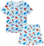 EASWEET Bamboo Viscose Toddler Boys Pajamas Short Set 2-6Y,4th of July,5T