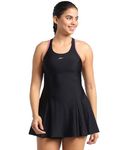 Speedo Women's Endurance Racerback Swimdress with Boyleg - Black & Fandango Pink