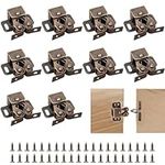 YEYIT 10Pcs Double Roller Catch Door Catches,Twin Roller Closet Catch Hardware Caravan Door Latch,Cupboard Cabinet Wardrobe Door Latch with 40 Screws Zinc Plated for Wardrobe Furniture（Antique Bronze）