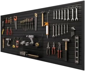 Duzzy Slatwall Panel, 4' H x 8' W PVC Slat Wall Paneling for Garage Storage | Heavy-duty Scratch-resistant PVC Slatwall, Expandable Wall Storage System for Garage Tools, Sports gear & gardening Equipment