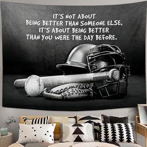 Jerkboo Baseball Tapestry for Bedroom Baseball Decor Sports Tapestries Wall Hanging for Boy's Room Dorm Decor
