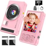 Digital Camera - 4K Digital Cameras for Photography - 44MP UHD Point and Shoot Camera for Kids - Autofocus Small Compact Cameras 16X Zoom - Portable Vlogging Camera with 32GB Card for Teens Girls Boys