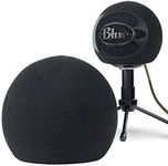 YOUSHARES Blue Snowball Pop Filter - Customizing Microphone Windscreen Foam Cover for Improve Blue Snowball iCE Mic Audio Quality (Black)