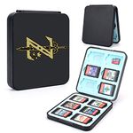 DLseego Zelda Sword Game Case for Switch Lite/Switch/Switch OLED, 12 Slots Game Cards Holder and 12 Micro SD Card Slots, Cartoon Portable Game Card Storage Cartridge Box -- Black