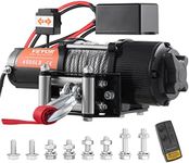 VEVOR Electric Winch, 12V 4500 lb Load Capacity Steel Rope Winch, IP55 1/4” x 39ft ATV UTV Winch with Wireless Handheld Remote & 4-Way Fairlead for Towing Jeep Off-Road SUV Truck Car Trailer Boat