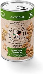 GUSTO SANO LENTICCHIE BIO PRONTE PER L’USO - Senza Sale Aggiunto – Lenticchie in scatola reidratate e lessate – NON OGM – Comoda scorta da 6 confezioni x 400 gr.