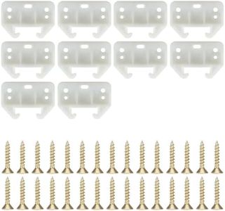 LONTAN 10 Pack Drawer Replacement Guides Brackets White Drawer Track Guides Plastic Drawer Guides Brackets Drawer Track Parts for Furniture, Dressers, Wardrobe