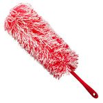 HOMESHOPA Microfibre Feather Duster, Washable Reusable Hand Duster, Flexible Head, Anti-Static, Duster for Household Home Office, Car, Computer,Furniture Cleaning (Red)