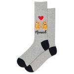 Hot Sox Men's Fun Wedding Groom Crew Socks-1 Pair Pack-Cool & Funny Husband Novelty Fashion Gifts, Meowied (Gray Heather), 6-12