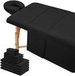 4 Set Microfiber Massage Table Sheets,Each Set 3 Piece Include Massage Table Cover,Fitted Sheet and Face Rest Cover,Fits Standard Massage Table Sheets for Salon Spa Massage Studios-Black