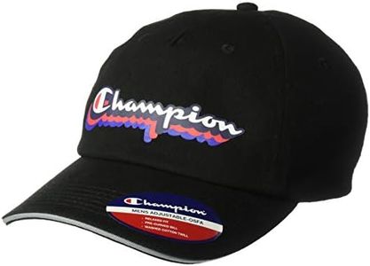 Champion Unisex Ameritage Cap, Black/Blue/Red, One Size