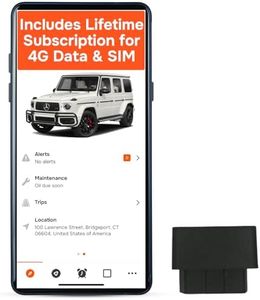 GPS Tracker for Vehicles No Monthly Fee, No Subscription, SIM and Data Included, Vehicle Location, Trip History, Driving Alerts, Geofence, OBD, USA Developed, 4G, Moto Watchdog