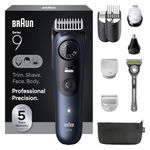 Braun All-in-One Series 9 Trimmer Kit, 40 Lengths, ProBlade, AIO 9530, Deep Blue Metallic