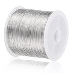 EVERMARKET 328Ft Jewelry Wire Craft Wire 26 Gauge Tarnish Resistant Jewelry Beading Wire Copper Beading Wire for Jewelry Making Supplies Crafting, 0.4mm X 100m (Silver)