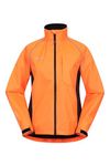 Mountain Warehouse Adrenaline Womens Waterproof Jacket - Breathable Ladies Coat, Taped Seams, Reflective Trims Rain Jacket - for Spring Summer, Cycling, Running Bright Orange 16