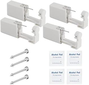 psaakon Self NOSE Piercing Gun Kits inside Piercing Rings Disposable Safety 1/100 With Moment Tool With Ring Stud Pierce Kit SS201, 1 Pack, Stainless Steel