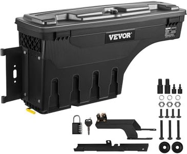 VEVOR Truck Bed Storage Box, Lockable Swing Case with Password Padlock, 6.6 Gal/25 L ABS Wheel Well Tool Box, Waterproof and Durable, Compatible with Ford F-150 2015-2021, Drivers Side