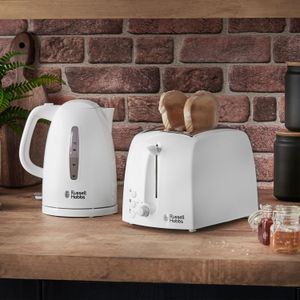 Russell Hobbs 2-Slice Toaster, White – Compact Bread Toaster