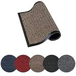 Trendsco - Dirt Trapper Door Mat Indoor & Outdoor - Non Slip Rubber Backing Carpet and Floor Mat for Home, Kitchen & Office - Super Absorbent Washable Rug Mat for Front & Back Door (Beige || 40 x 60)