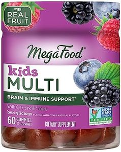 MegaFood Kids Multi Gummy for Ages 4+ - Multivitamin with C, D, Zinc & More for Immune & Brain Support - Gluten-Free, Non-GMO - Berrylicious Flavor - 60 Gummies (30 Servings)