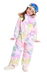 Bluemagic Little Kid's One Piece Overall Snowsuits Ski Suits Jackets Coats Jumpsuits,Water Color,110cm