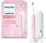 Philips Sonicare ProtectiveClean 5100 Electric Toothbrush, Pink, with Travel Case, 3 x Cleaning Modes & 2 x Whitening Brush Head (UK 2-pin Bathroom Plug) HX6856/29