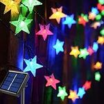 Solar Star String Lights,40ft 100 LED Solar String Lights Outdoor Solar Powered Star Fairy Lights Waterproof 8Modes Decorative Light for Garden Patio Yard Home Wedding Party Festival