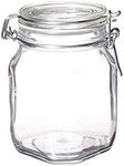 bormioli Rocco SYNCHKG122276 Glass Jar, 1 Liter (Pack of 2), Clear