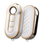 OATSBASF Car Key Case for FIAT, Key Case Suitable for FIAT Lancia, Key Box Cover 3 Buttons (White)