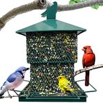 Meleave Bird Feeders Outdoor Hanging, 6.5lb Large Capacity, Heavy Duty Metal Bird Feeder, Supports Cardinal, Finch, Blue Jay and Wild Birds
