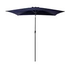 FLAME&SHADE 6.5 x 10 ft Rectangular Outdoor Market Patio Table Umbrella with Tilt, Navy Blue