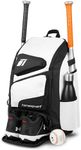 Tonesport Baseball Bag - Backpack for Baseball, Softball, Tball - Adults & Youth Bat Bag - White