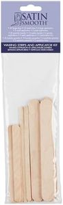 Satin Smooth Non-Woven Waxing Strips and Wax Sticks Applicator - Professional Hair Removal for Face and Body, Durable Waxing Kit Supplies