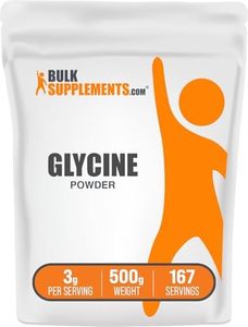 BulkSupplements.com Glycine Powder - Glycine Supplements, Glycine 3000mg - Glycine Amino Acid Supplement, Pure & Gluten Free - 3000mg per Serving, 500g (1.1 lbs) (Pack of 1)