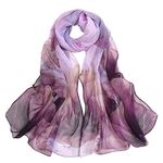 Floral Print Chiffon Scarf - Womens Fashion Scarfs Lightweight Head Scarf Sunscreen Scarves Shawls Wrap For Women