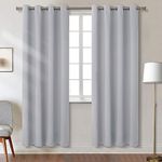 BGment Blackout Curtains - Grommet Thermal Insulated Room Darkening Bedroom and Living Room Curtain, 2 Panels of 52 x 84 Inch, Light Grey