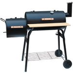 Panana Bandit Barrel BBQ Charcoal Grill Wood Smoker Firebox Black Steel Portable Barbecue