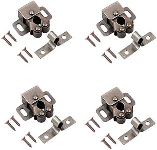 TERF® Heavy Duty Double Roller Catch Latch Bronzed Furniture Lock including Fixing Screw for Cabinet Kitchen Bathroom Cupboards Wardrobes Drawer Door - Pack of 4