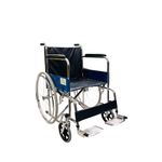 Healthshine Folding Wheelchair HS809 IND Chrome Plated with Spoke Wheels & Castor Wheels for Easier Movement, Hand Brakes & Adjustable Footplate | Affordable Steel Wheelchair CE & ISO Certified