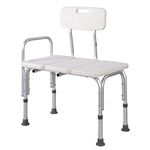 Bathtub transfer Bench/Bath Chair With Back Wide Seat Adjustable Seat Height Sure Gripped Legs Lightweight Durable Rust-Resistant Shower Bench