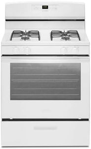 AMANA White Freestanding Gas Range with 5.1 Cu. Ft. & Bake Assist Temps
