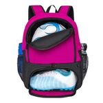 Soccer Ball Bag-Backpack for Basketball,Volleyball with Cleat Shoes and Ball Compartment Laptop Sleeve for Travel,School Team (Plum Rose))