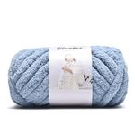 Chenille Chunky Yarn Arm Knitting Thick Bulky DIY for Kint Blanket Cushion Bed Sofa Home Decor (Blue Gray,250g/0.55 lb)