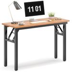 Need 39.3×15.7" Computer Desk Foldable Computer Table,Folding Desk Writing Desk Folding Table Home Office Desk, Teak&Black, AC5BB-10040